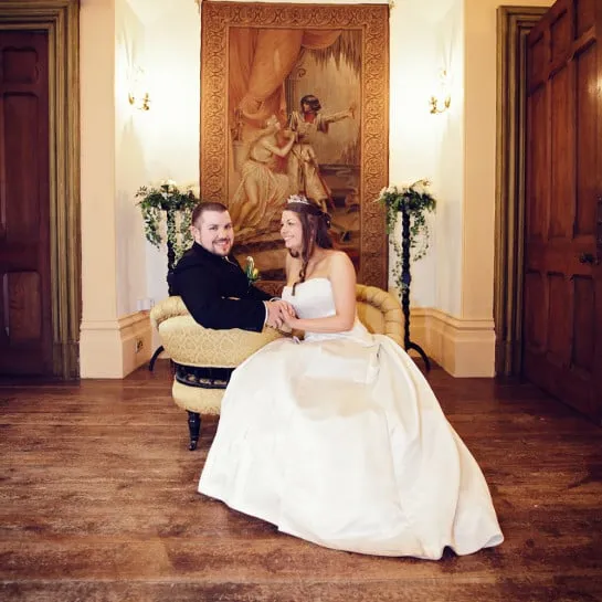 The kissing seat is always fun to use for wedding photographs.