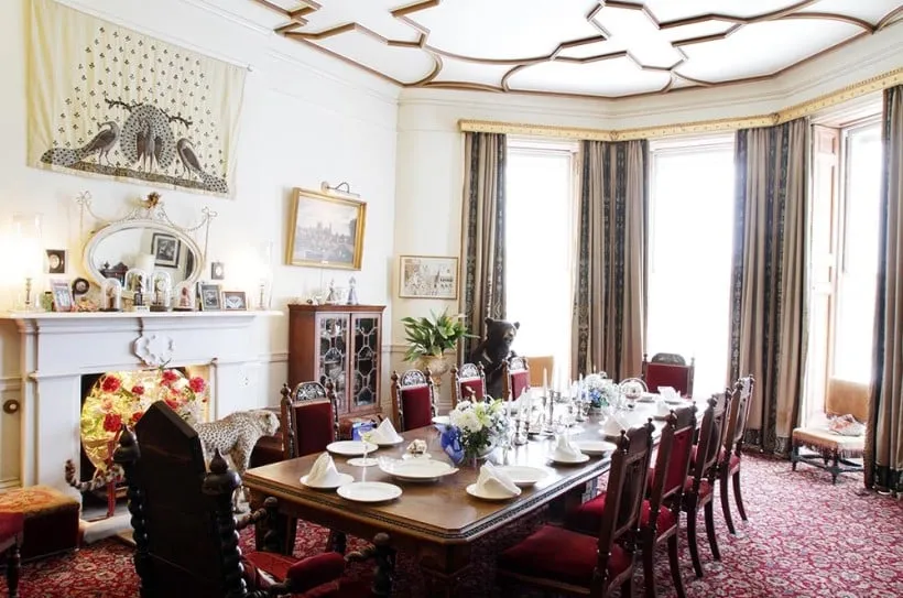 The private Dining Room at Burton Court is shown during a guided tour of historic Burton Court