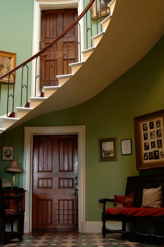 The cantilevered staircase is one of the areas that is explained in more detail during a guided tour of Burton Court