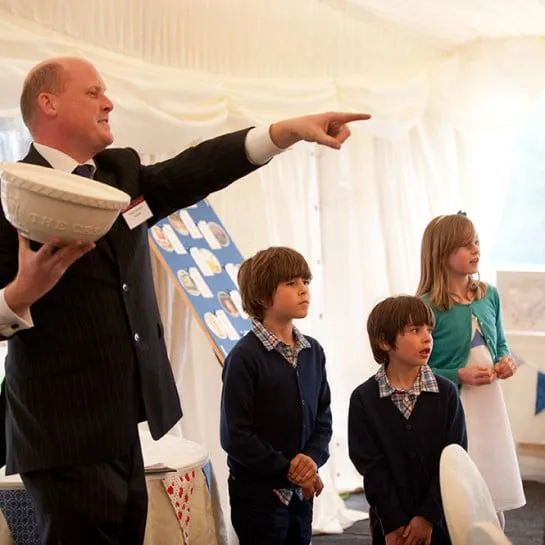 Edward in his element being a Master of Ceremonies for a 'cake off' at a wedding