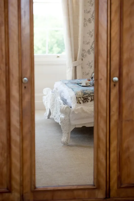 Luxury bedroom suite at Burton Court in Herefordshire
